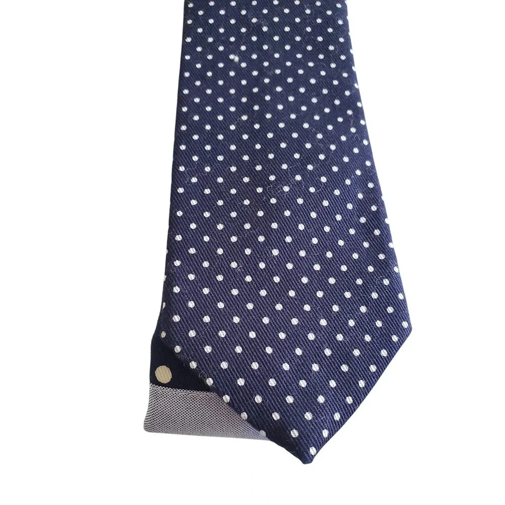 New Everlane Mens Navy Polka Dot‎ Cotton Tie Handmade in New York